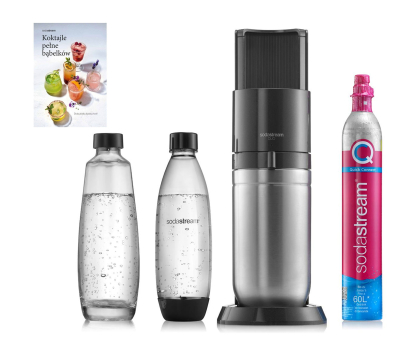 Saturator do wody i akcesoria SodaStream Zestaw saturator Duo Black + książka z przepisami
